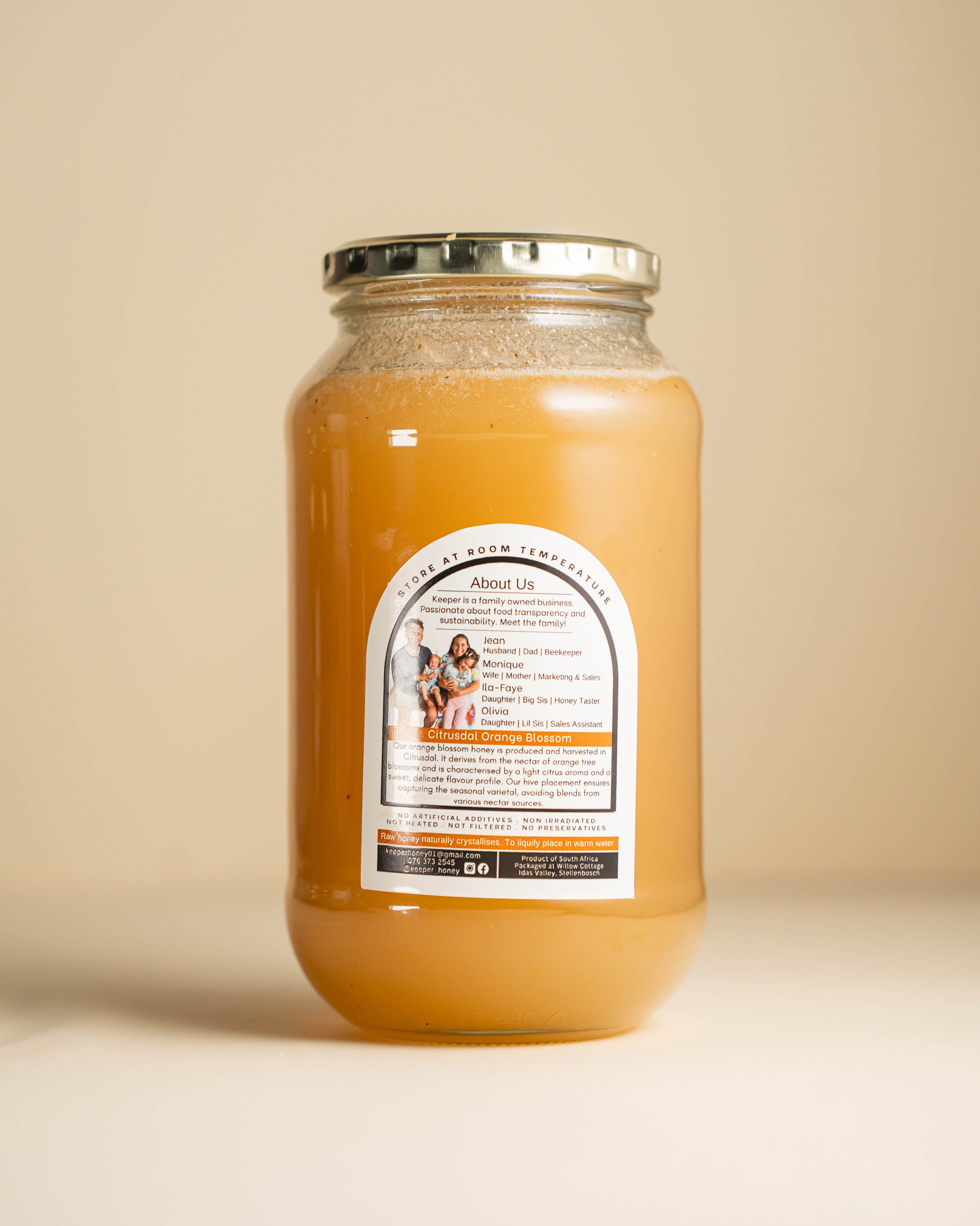 Orange Blossom Raw Honey • 1kg Jar – keeperhoney