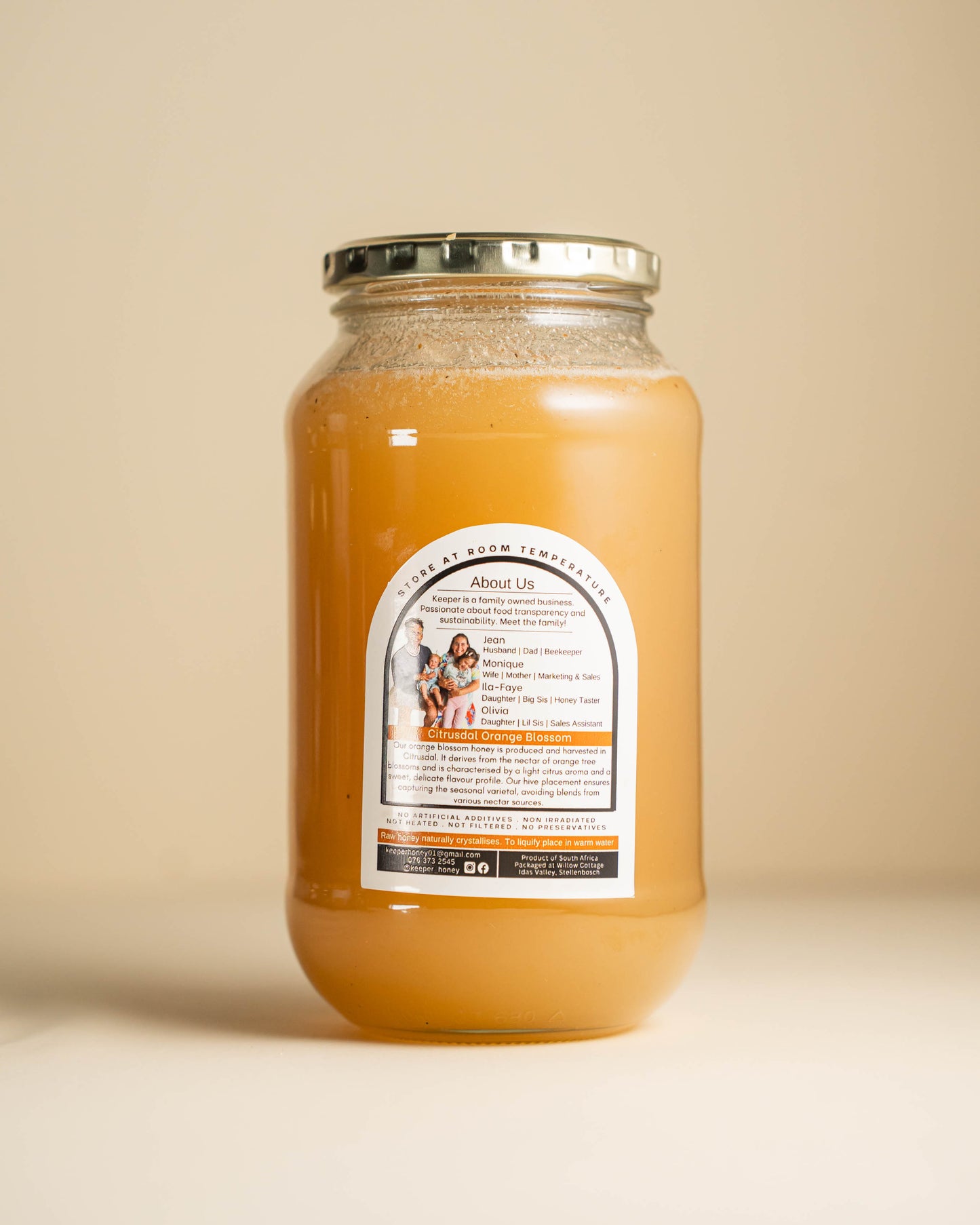Orange Blossom Raw Honey • 1kg Jar