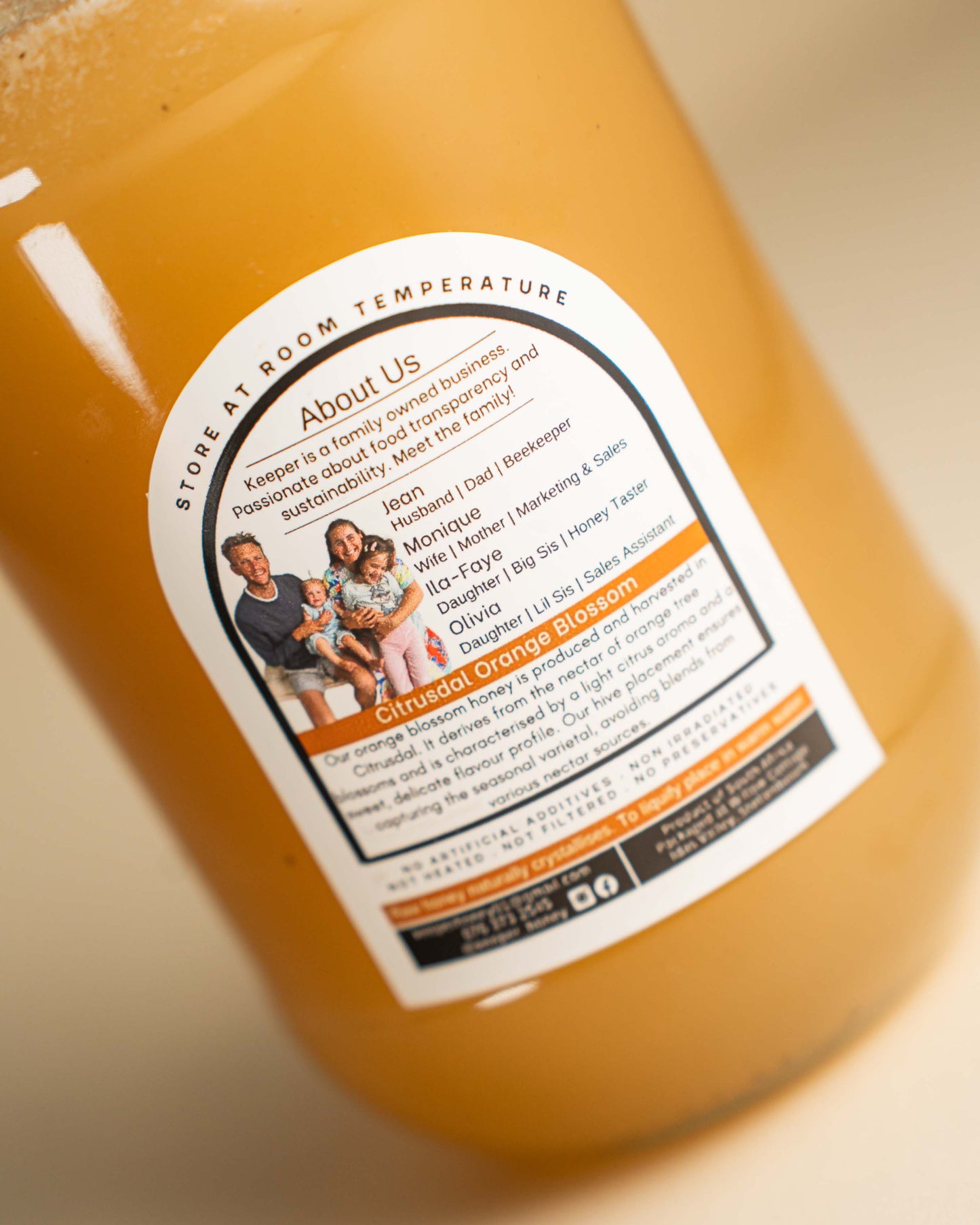 Orange Blossom Raw Honey • 1kg Jar